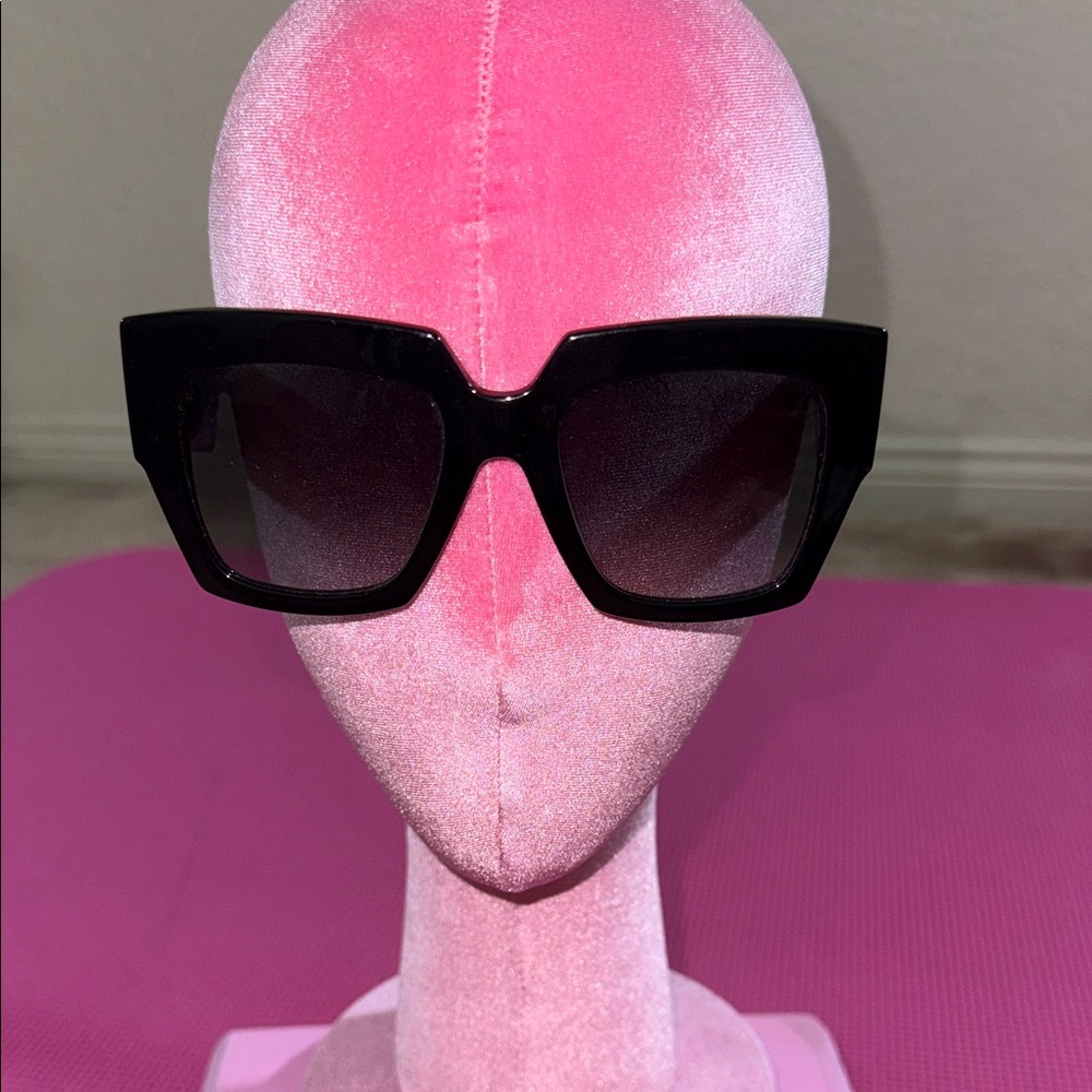 Fendi Black Square Sunglasses with Tortoise, White & Blue Accents